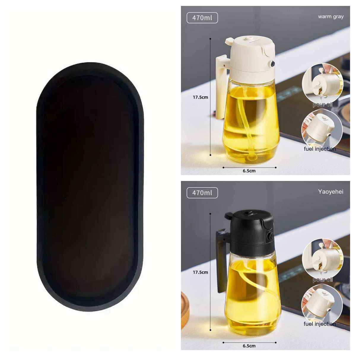 Glass Olive Oil Sprayer — 2-in-1 Spray & Pour Dispenser 470ml