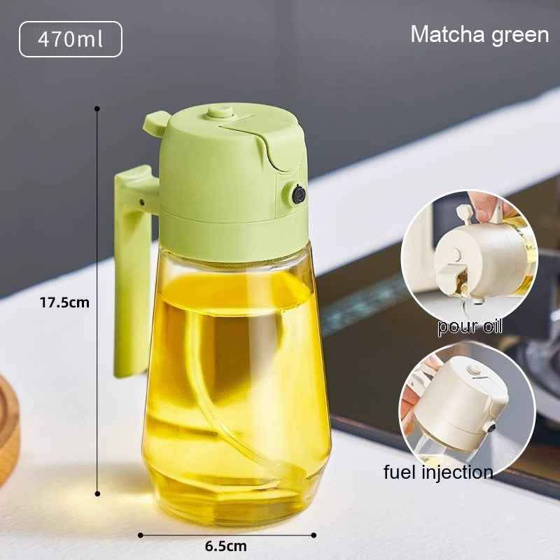 Glass Olive Oil Sprayer — 2-in-1 Spray & Pour Dispenser 470ml