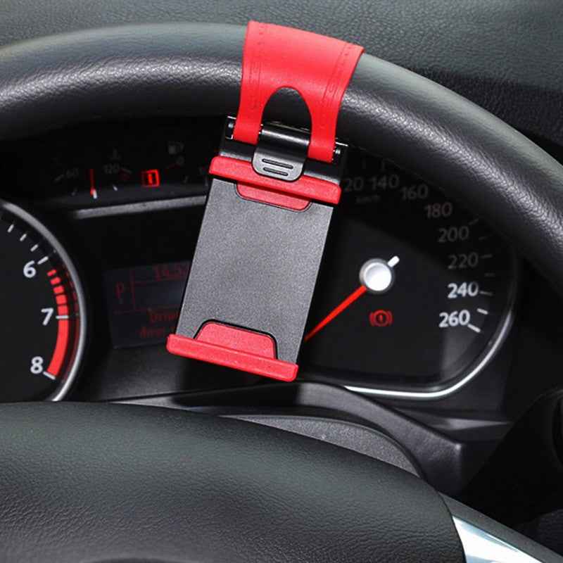 Universal Car Steering Wheel Phone Mount — Clip Holder for Smartphones