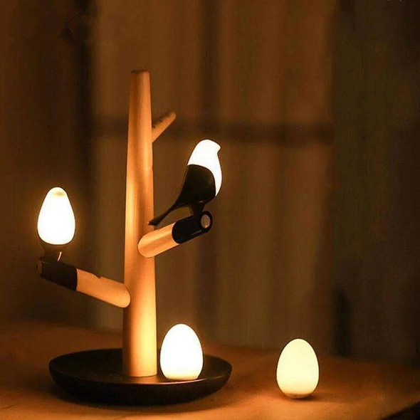 Lucky Bird LED Night Light — Motion Sensor Wooden Lamp