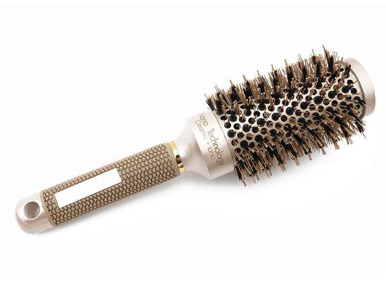 Cepillo térmico de cerámica con tecnología nano para peinado y estilizado de cabello.