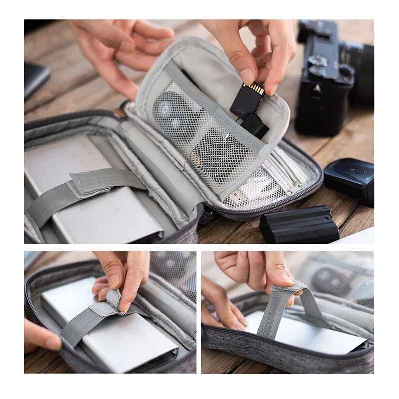 Travel Cable Organizer Bag — Waterproof Electronics Pouch