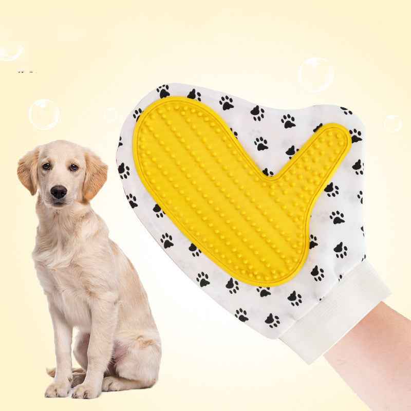 Silicone Pet Grooming Glove — Bath & Deshedding Brush