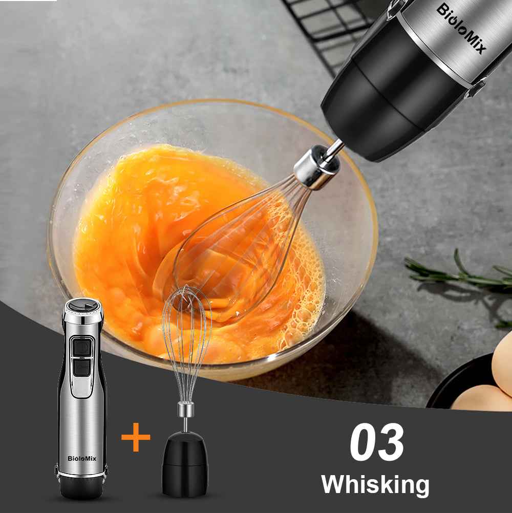 4-in-1 Immersion Hand Blender — 1100W with Whisk & Chopper Bowl