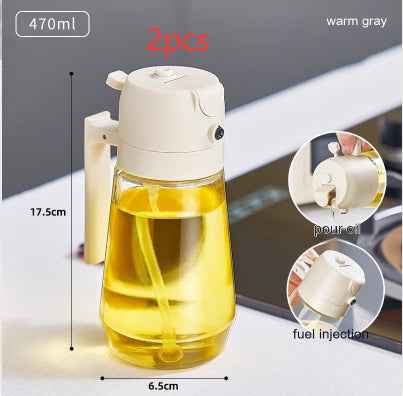 Glass Olive Oil Sprayer — 2-in-1 Spray & Pour Dispenser 470ml
