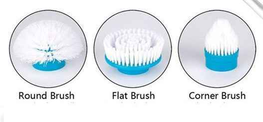 Cordless Electric Scrubber — Retractable Handle with 3 Brush Heads