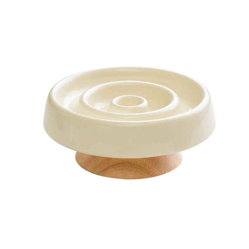Ceramic Slow Feeder Bowl — Anti-Gulping Puzzle Dish for Dogs & Cats