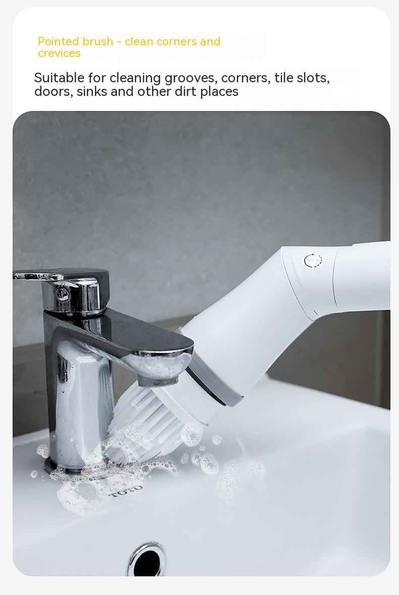 Electric Scrubber Brush — Telescopic Long Handle for Walls & Tiles