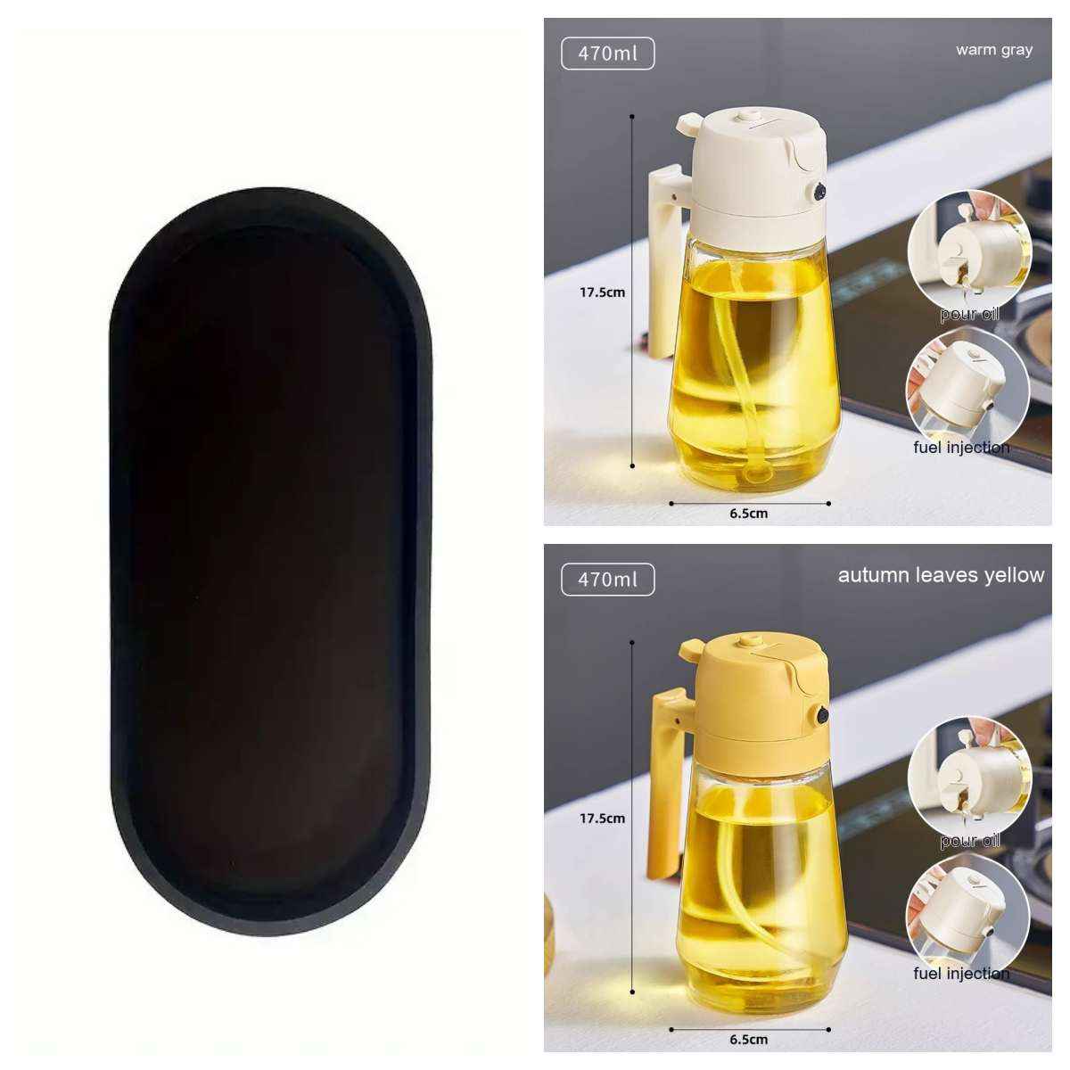 Glass Olive Oil Sprayer — 2-in-1 Spray & Pour Dispenser 470ml