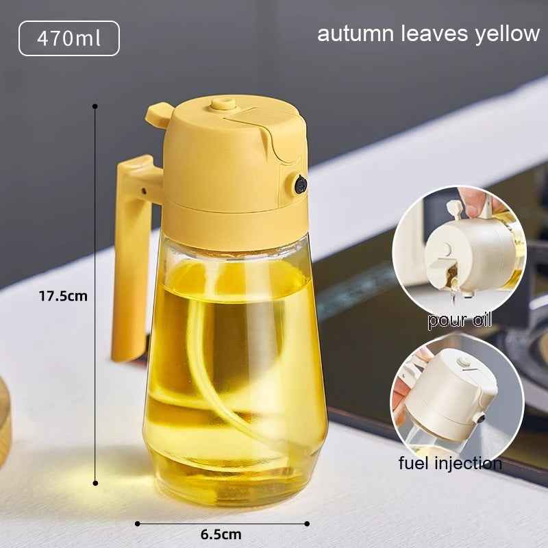Glass Olive Oil Sprayer — 2-in-1 Spray & Pour Dispenser 470ml