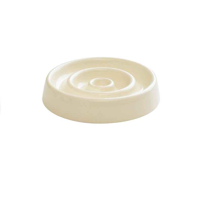 Ceramic Slow Feeder Bowl — Anti-Gulping Puzzle Dish for Dogs & Cats