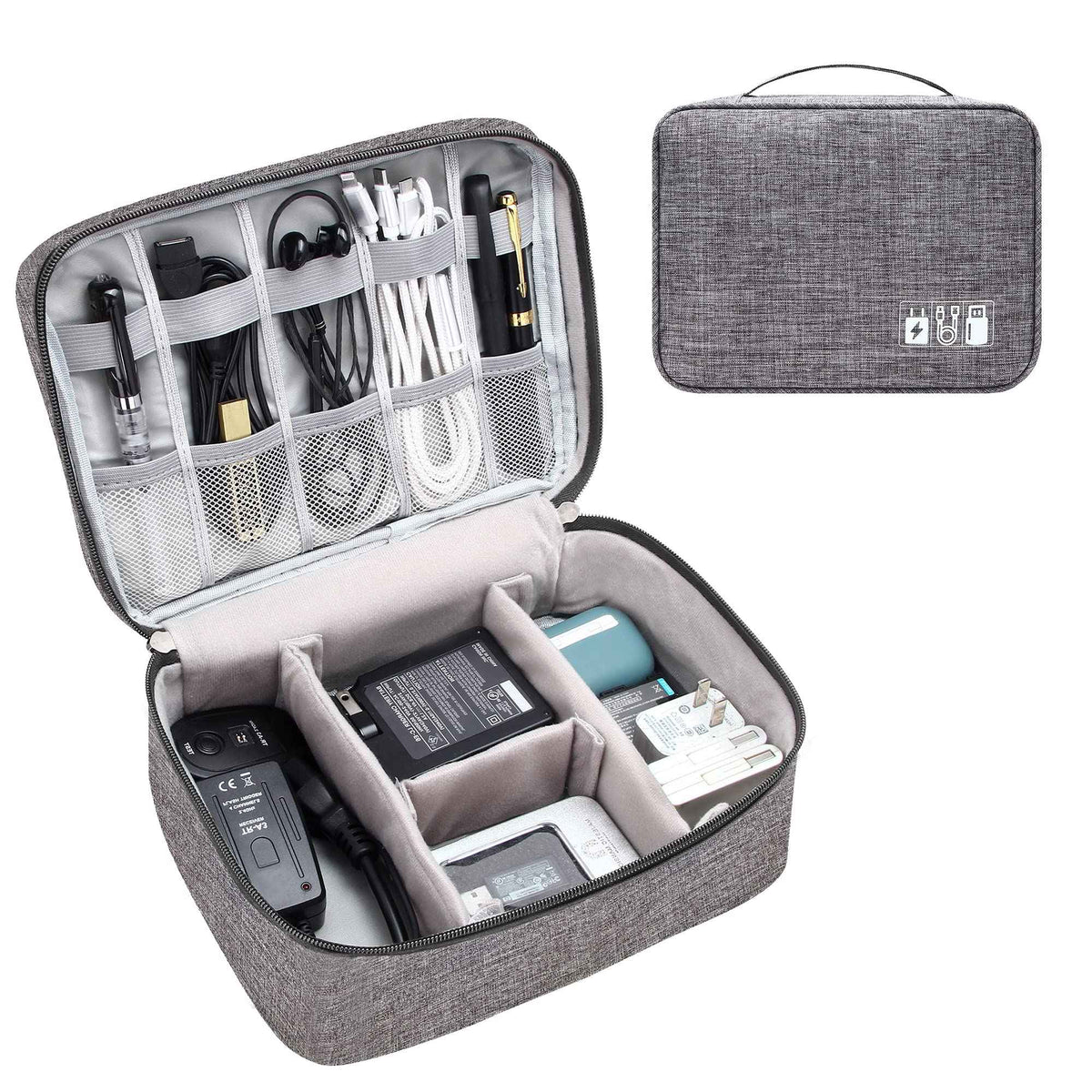 Electronics Travel Organizer — Waterproof Cable & Charger Storage Bag