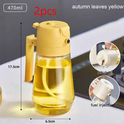 Glass Olive Oil Sprayer — 2-in-1 Spray & Pour Dispenser 470ml