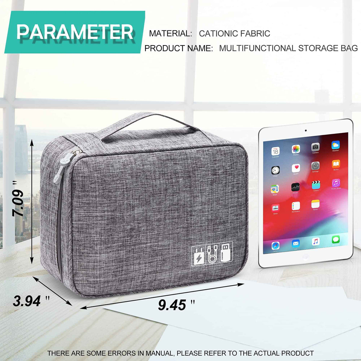 Electronics Travel Organizer — Waterproof Cable & Charger Storage Bag