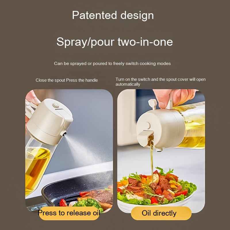 Glass Olive Oil Sprayer — 2-in-1 Spray & Pour Dispenser 470ml