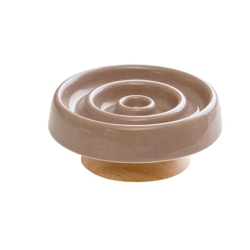 Ceramic Slow Feeder Bowl — Anti-Gulping Puzzle Dish for Dogs & Cats