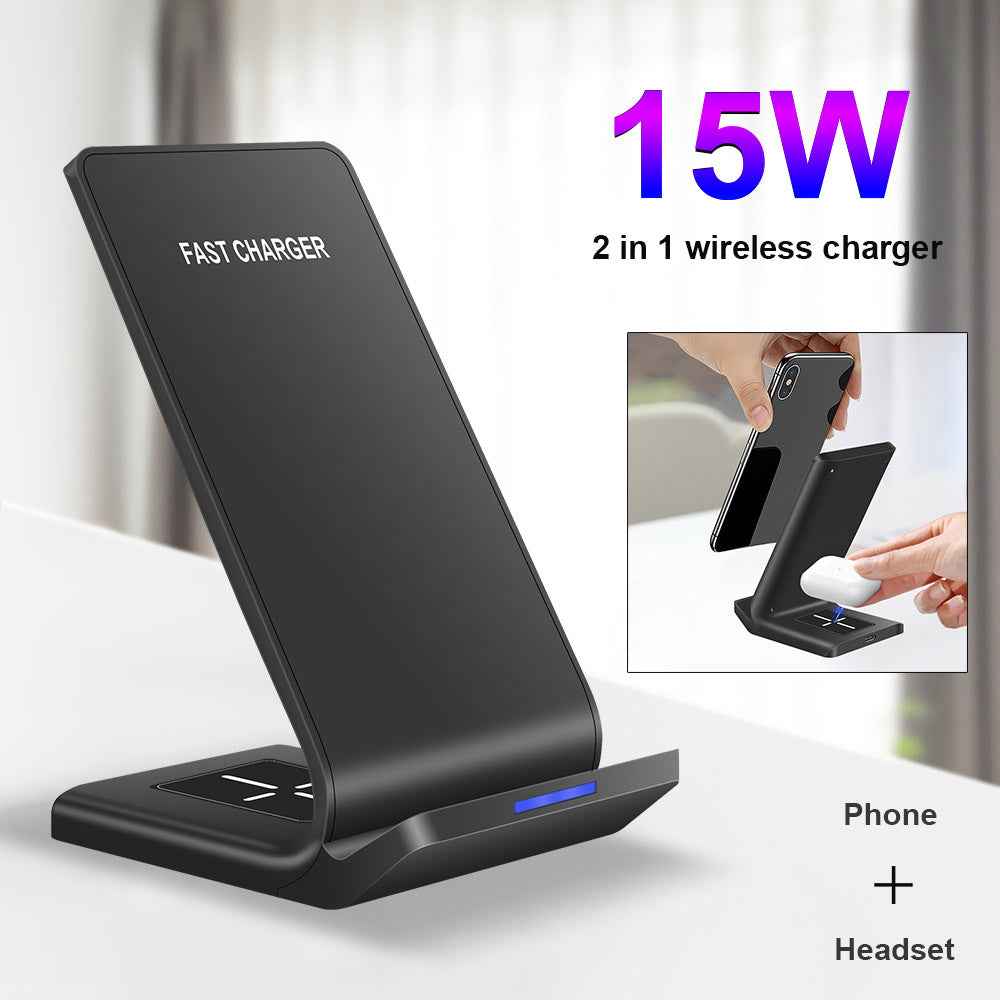 Desktop Wireless Charger Stand — 5W Qi Phone Charging Dock