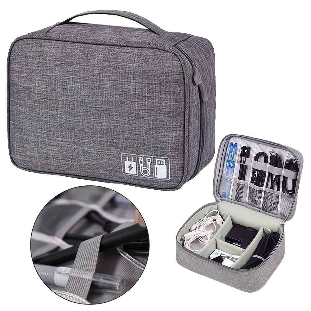 Electronics Travel Organizer — Waterproof Cable & Charger Storage Bag