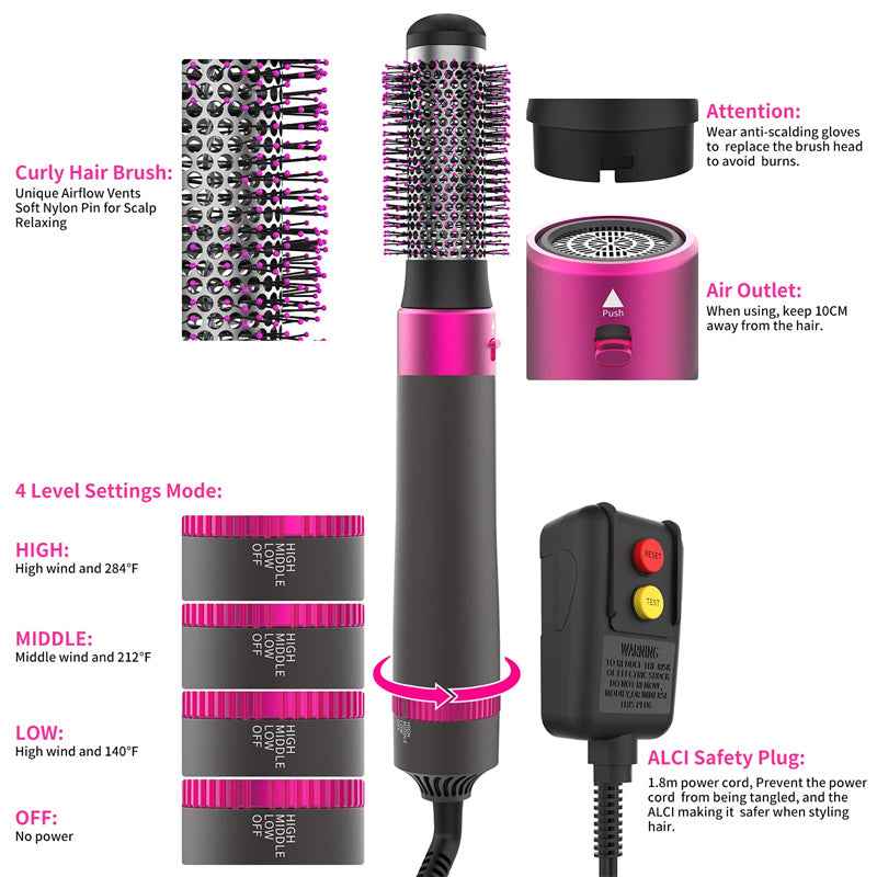 Cepillo Secador 5 en 1: Tu Estilizador Todo-en-Uno para Cabello Perfecto