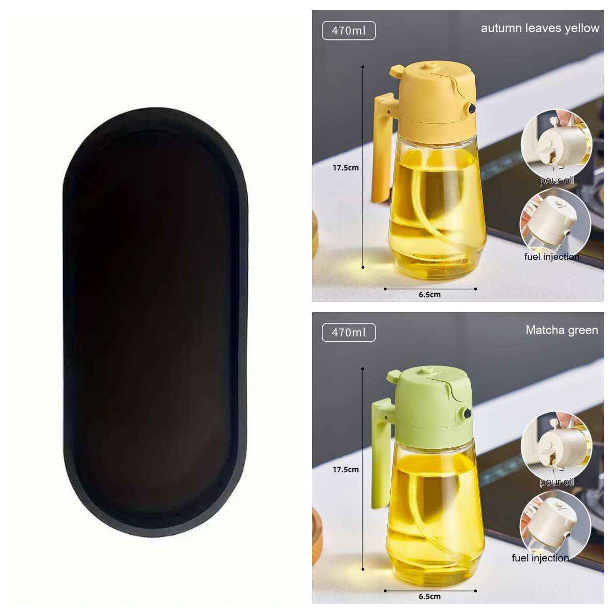 Glass Olive Oil Sprayer — 2-in-1 Spray & Pour Dispenser 470ml