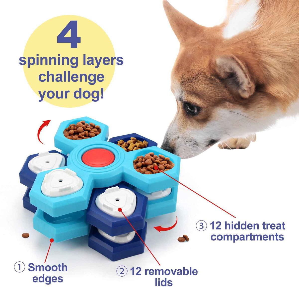 4-Layer Puzzle Slow Feeder Bowl — IQ Training for Dogs