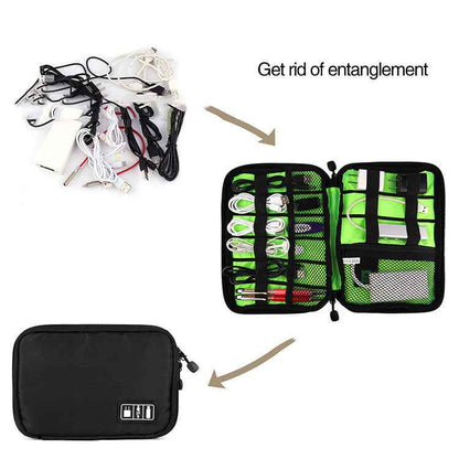 Travel Electronics Organizer Bag — Cable &amp; Charger Storage Pouch