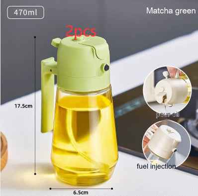 Glass Olive Oil Sprayer — 2-in-1 Spray &amp; Pour Dispenser 470ml
