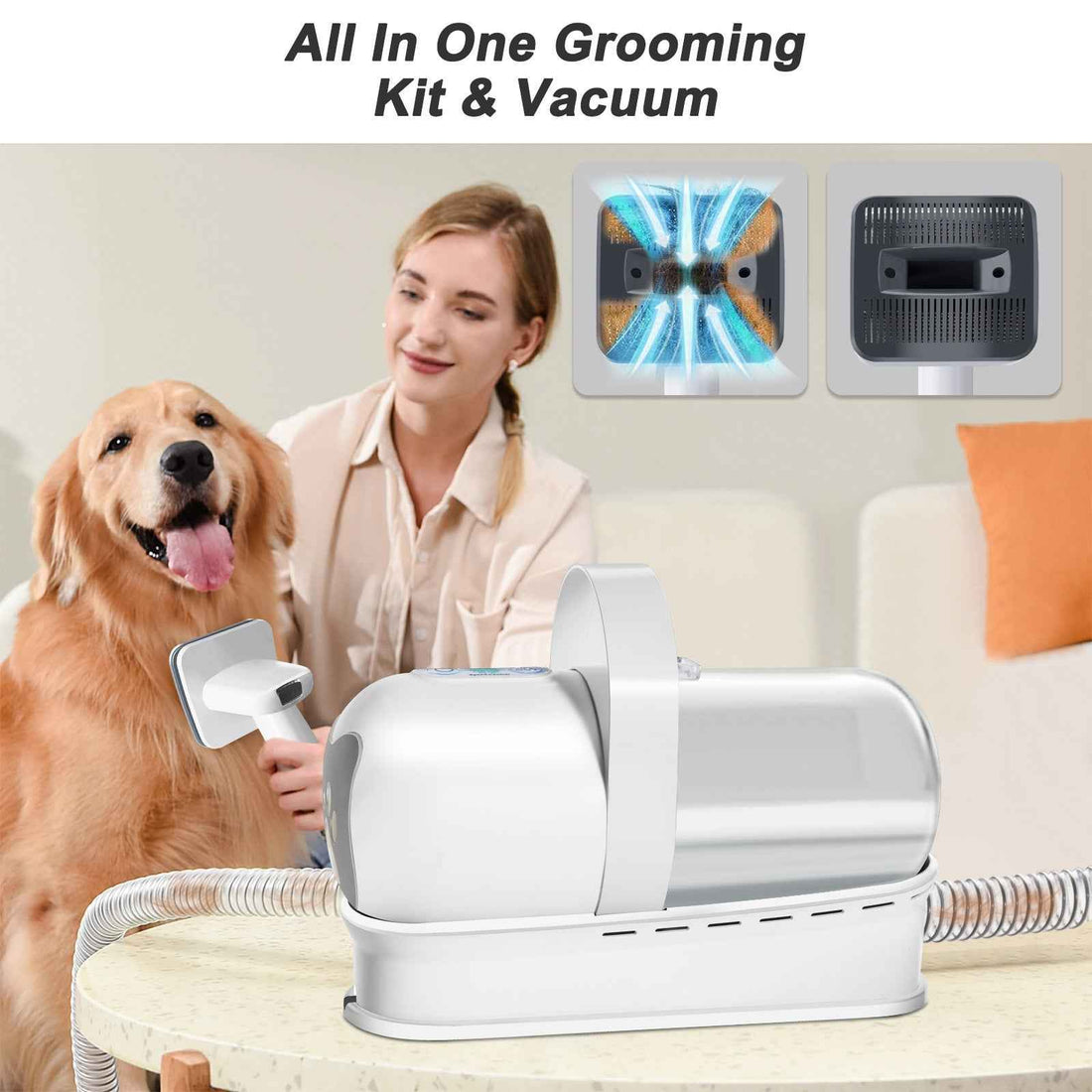 7-in-1 Vacuum Pet Grooming Kit — Cordless Trimmer Set