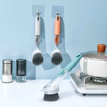 Soap-Dispensing Pot Scrubber — Hydraulic Kitchen Brush