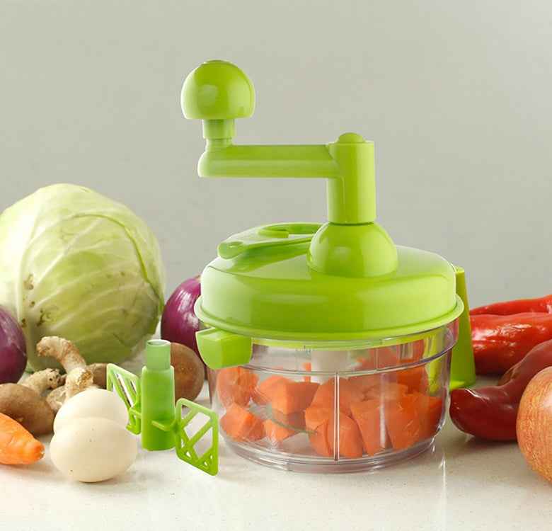 Manual Hand Crank Food Chopper — 1.2L Vegetable Cutter