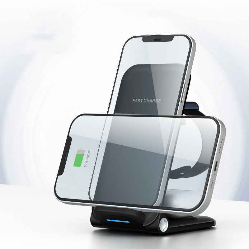 Folding Wireless Phone Charger Stand — 15W Fast Charging Dock
