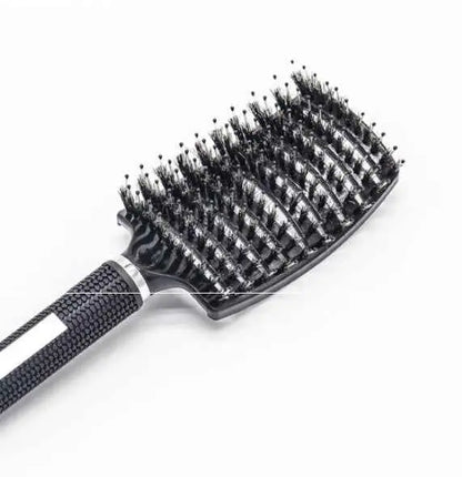 Cepillo de pelo redondo profesional con mango de fibra de carbono para peinado.