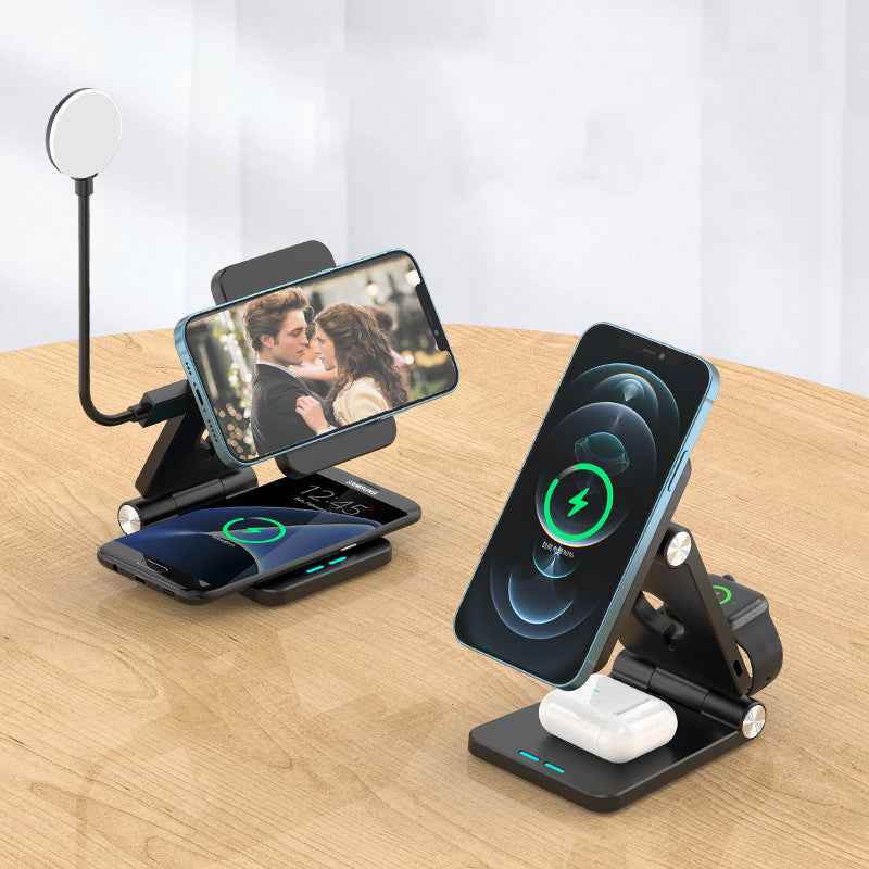 4-in-1 Magnetic Wireless Charger — Folding Stand for iPhone, Watch &amp; AirPods
