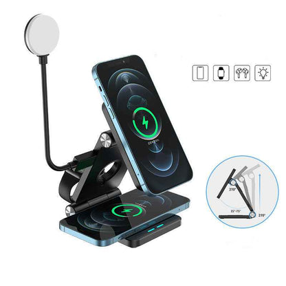 4-in-1 Magnetic Wireless Charger — Folding Stand for iPhone, Watch &amp; AirPods