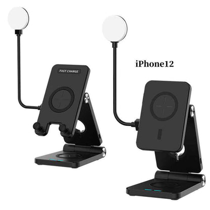 4-in-1 Magnetic Wireless Charger — Folding Stand for iPhone, Watch &amp; AirPods