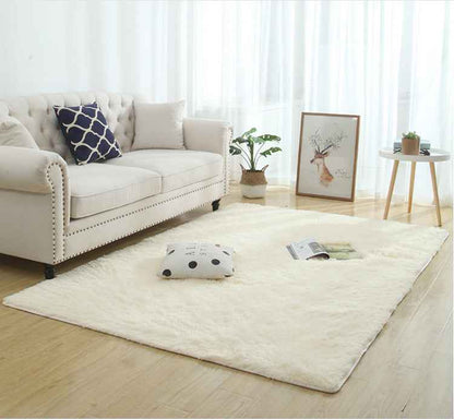 Silky Shaggy Rug — Modern Long Plush Carpet for Home