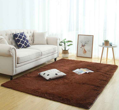 Silky Shaggy Rug — Modern Long Plush Carpet for Home