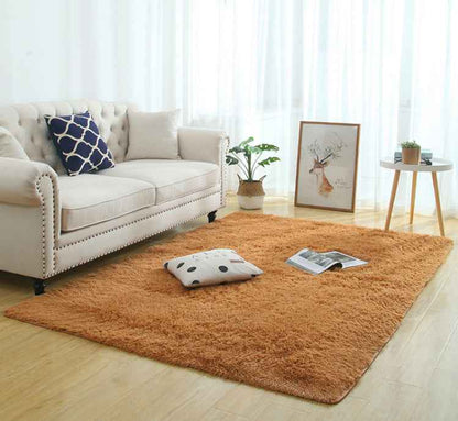 Silky Shaggy Rug — Modern Long Plush Carpet for Home