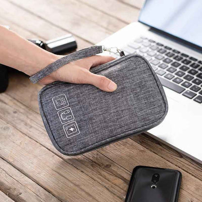Travel Cable Organizer Bag — Waterproof Electronics Pouch