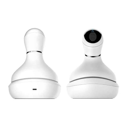 Dispositivo de belleza facial blanco con tecnología de cuidado de la piel y masajeador.