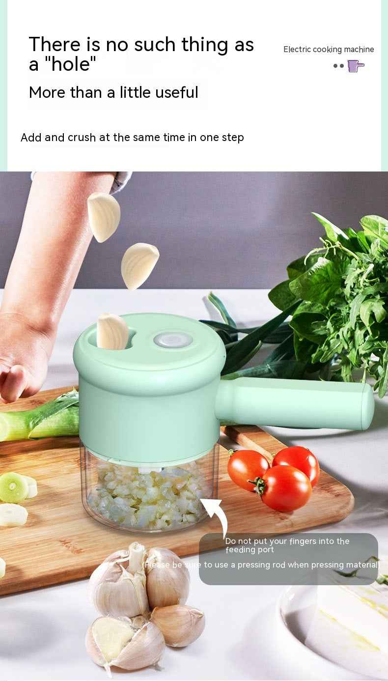 Electric Vegetable Chopper Set — Garlic Slicer &amp; Cooking Hammer