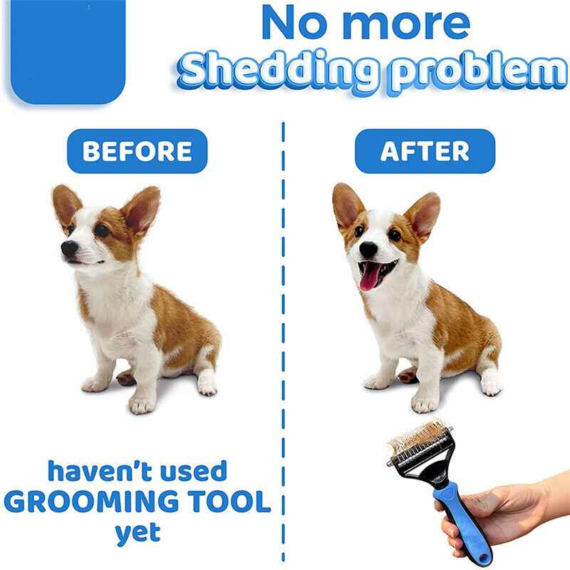 Double-Sided Dematting Brush — Deshedding Undercoat Rake