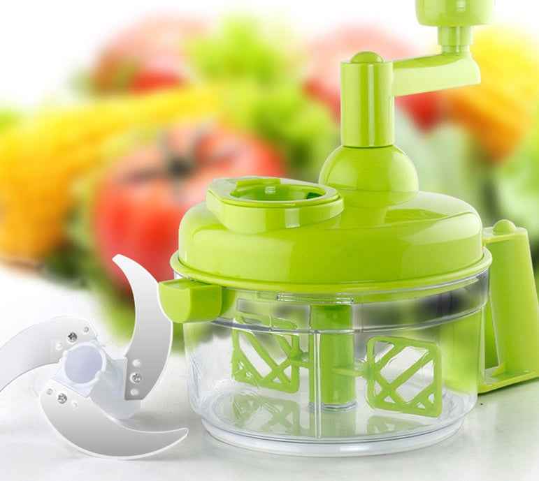 Manual Hand Crank Food Chopper — 1.2L Vegetable Cutter