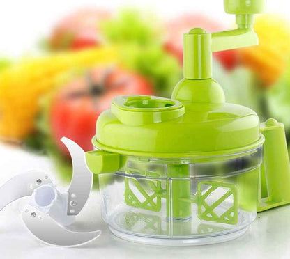 Manual Hand Crank Food Chopper — 1.2L Vegetable Cutter