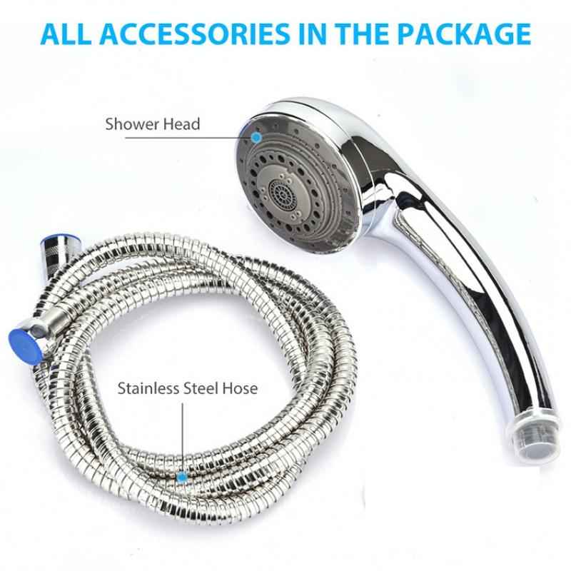 7-Function Handheld Shower Set — Head, Hose &amp; Wall Bracket