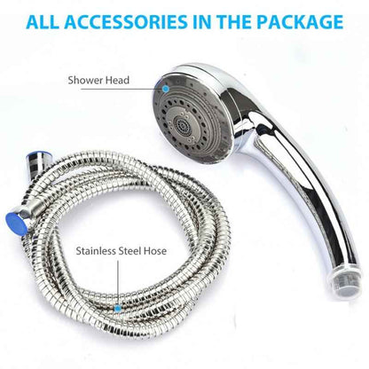 7-Function Handheld Shower Set — Head, Hose &amp; Wall Bracket