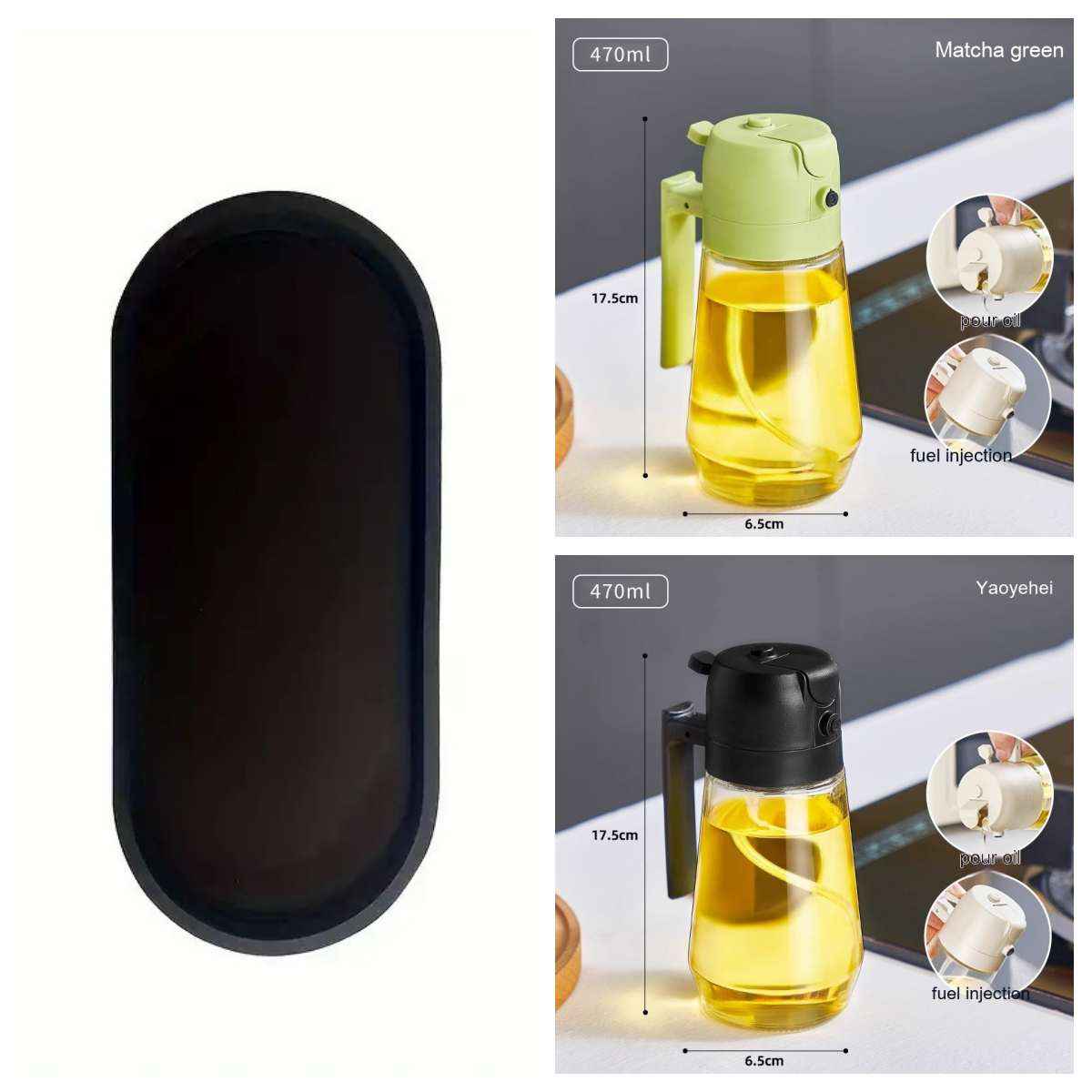 Glass Olive Oil Sprayer — 2-in-1 Spray &amp; Pour Dispenser 470ml