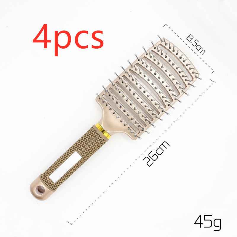Cepillo desenredante para cabello con mango ergonómico, 26 cm de largo y 45 g de peso.
