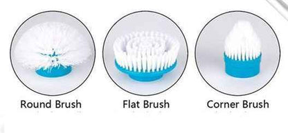 Cordless Electric Scrubber — Retractable Handle with 3 Brush Heads