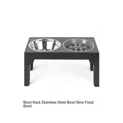 Elevated Dog Bowl Stand — Slow Feeder with Neck Protection